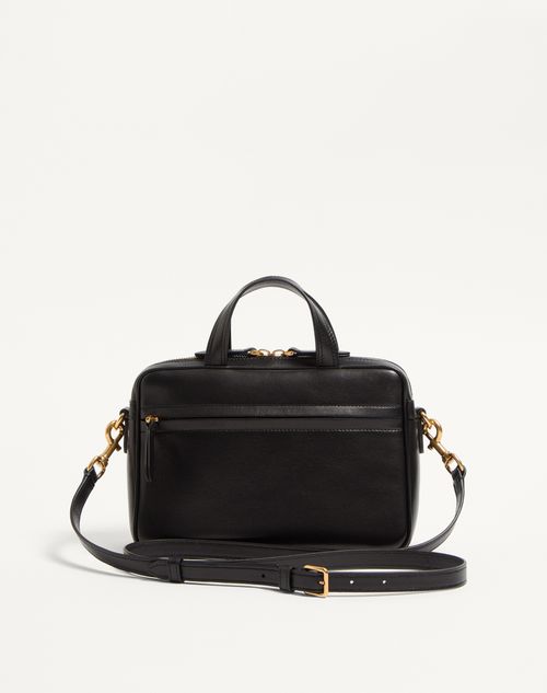 Valentino Garavani - Valentino Garavani Viva Superstar Nappa Handbag - Black/spice - Woman - Top Handle Bags